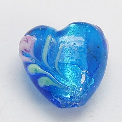 Valentine Gifts for Her Ideas Handmade Silver Foil Lampwork Beads, Heart