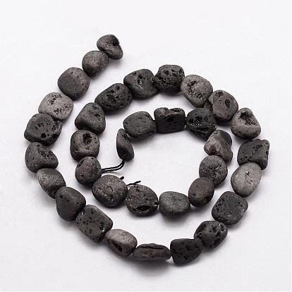 Electroplated Natural Quartz Beads Strands, Nuggets, 10~13x10~12x6~10mm, Hole: 1mm, about 35~36pcs/strand, 14.96 inch