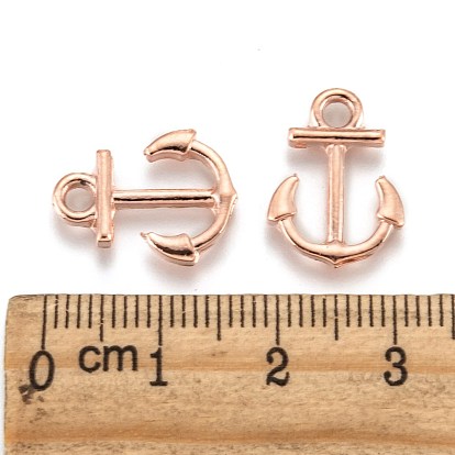 Anchor Brass Pendants, 16x11.5x1.8mm, Hole: 2mm