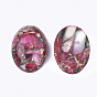 Synthetic Gold Line Regalite/Imperial Jasper/Sea Sediment Jasper Cabochons, Dyed, Oval