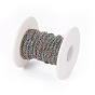 Revestimiento iónico (ip) 304 cadenas portacables de acero inoxidable, cadenas de corte de diamante, con carrete, soldada, facetados, oval