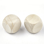 Unfinished Wood Beads, Natural Wooden Beads, No Hole/Undrilled, Cube