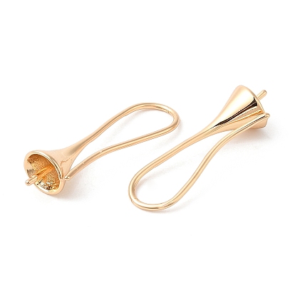 Brass Earring Hooks, Ear Wire with Pinch Bails