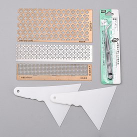 Diamond Painting Kit, with Stainless Steel Diamond Drawing Ruler Dot Drill Tool & Beading Tweezers and Plastic Scraper Tool