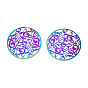 Ion Plating(IP) 201 Stainless Steel Filigree Cabochons, Etched Metal Embellishments, Musical Note