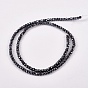 Non-magnétiques perles d'hématite synthétique brins, facette, noir, ronde, 3x3mm, Trou: 1mm