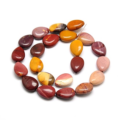 Natural Teardrop Mookaite Beads Strands, 18x13x6mm, Hole: 1mm, about 23pcs/strand, 15.74 inch