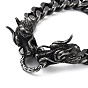 304 Stainless Steel Dragon Head Design Cuban Link Chains Bracelets for Men & Women