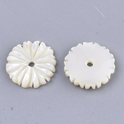 Natural White Shell Beads, Flower