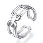 Brass Oval Wrap Open Cuff Ring for Women, Nickel Free