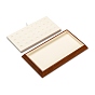 Rectangle Wood Pesentation Jewelry Round Beads Display Tray, Covered with Microfiber, Coin Stone Organizer