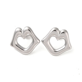 Lip 304 Stainless Steel Stud Earrings for Women