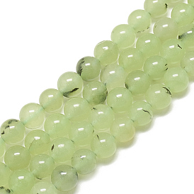 Perlas naturales prehnita hebras, teñido, rondo