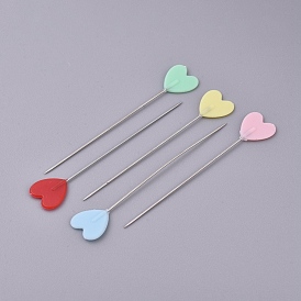 Iron Head Pins, Straight Pins, Dressmaker Pins, Sewing Pin for DIY Sewing Crafts, with Plastic, Heart