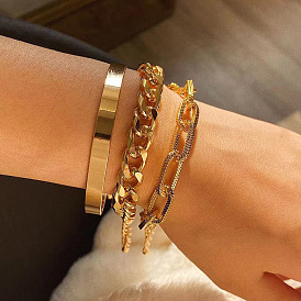 Chic and Trendy Gold Bracelet Set - Unique European American Jewelry Collection