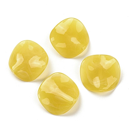 Opaque Acrylic Beads, Wave Flat Round