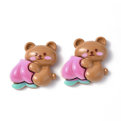 Opaque Resin Cabochons, Human/Animal with Food