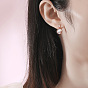 Aretes asimétricos de concha natural luna y estrella con circonita cúbica transparente, 925 aretes colgantes de plata esterlina para mujer