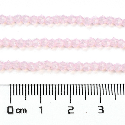 Baking Painted Transparent Glass Beads Strands, Imitation Opalite, Faceted, Bicone