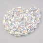 Transparent Glass Beads Strands, AB Color Plated, Faceted Teardrop