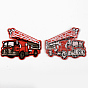 Computerized Embroidery Cloth Iron on/Sew on Patches, Appliques, Costume Accessories, Fire Fighting Truck