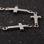 304 Stainless Steel Decorative Chains, Soldered, with Cross Connector, 18.5x7x2mm
