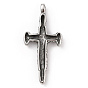 304 Stainless Steel Pendants, Skull with Crucifix Cross Charm