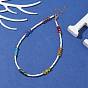 Glass Beaded Necklaces, Ion Plating(IP) 304 Stainless Steel Jewelry