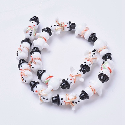 Handmade Lampwork Beads, For Christmas, Snowman