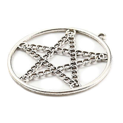 Plated Alloy Pendants, Hollow Five-Pointed Star