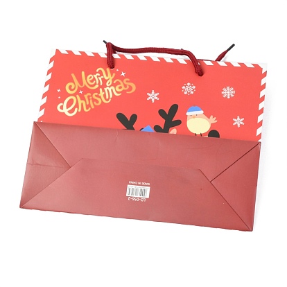 Рождественские тематические бумажные пакеты, прямоугольные, для хранения ювелирных изделий