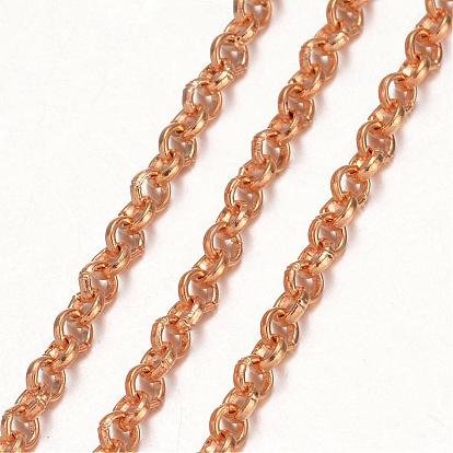 Iron Necklace Making, Rolo Chain, with Alloy Lobster Clasp, 24.61 inch 