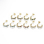 Brass Micro Pave Cubic Zirconia Stud Earrings, Half Hoop Earrings, with Ear Nuts, Nickel Free, Real 18K Gold Plated, Flat Round