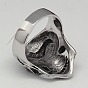 Frais de halloween anneaux crâne de bijoux pour les hommes, 304 acier inoxydable anneaux larges