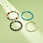 Bracelet extensible en perles de turquoise synthétique (teint) avec croix et tête de mort, bijoux de pierres précieuses d'halloween pour femmes