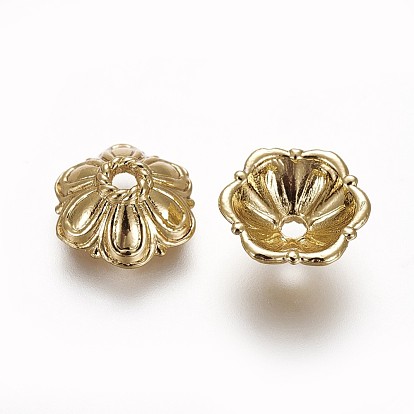 Alloy Bead Caps, Long-Lasting Plated, Flower