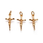 Brass Pendants, with Jump Rings, Crucifix Cross, For Easter