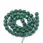 Perlas de malaquita sintética hebras, cuentas redondas con corte de estrella, facetados
