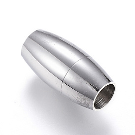 304 Stainless Steel Magnetic Clasps, Barrel