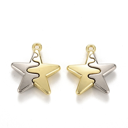 Spray Painted Alloy Pendants, Two Tone, Lead Free & Cadmium Free, Star