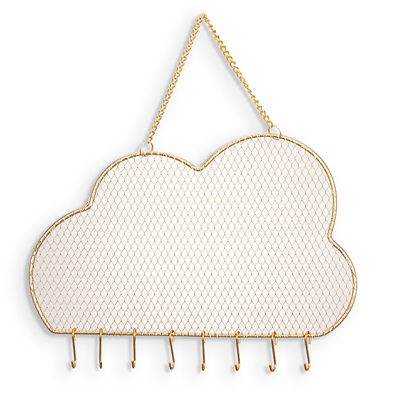 Cloud Metal Jewelry Display Mesh Hanging Rack, Wall-Mounted Jewelry Grid Organizer Holder, Home Decoration for Earrings, Necklaces, Rings Display