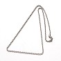 304 из нержавеющей стальной трос цепи ожерелья, с карабин-лобстерами , 23.7 дюйм (60.1 см), 3 мм