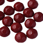 Opaque Acrylic Cabochons, Faceted, Half Round