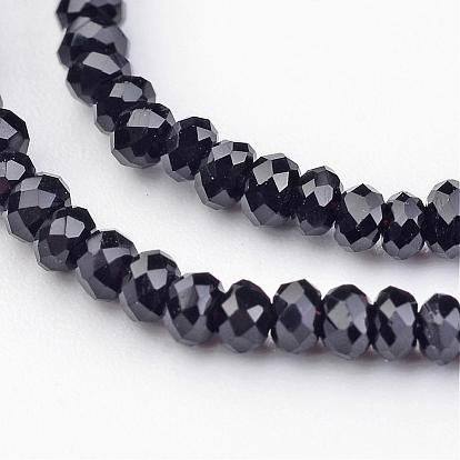 Electroplate Glass Beads Strands, Faceted Rondelle