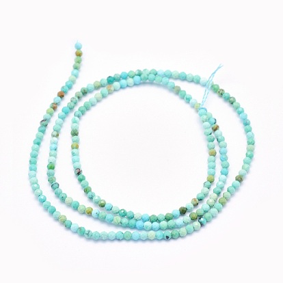 Perles de turquoise naturelle, ronde, facette