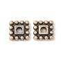  Perles de séparateur de style tibétain , sans plomb et sans cadmium, carrée, 7x7x2mm, Trou: 2mm