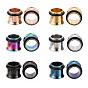 12Pcs 6 Colors 316 Surgical Stainless Steel Screw Ear Gauges Flesh Tunnels Plugs