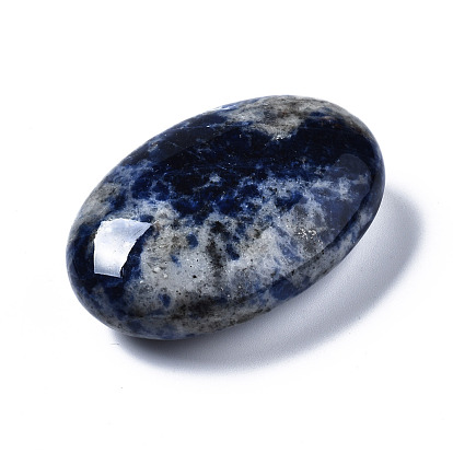 Piedra de palma ovalada de sodalita natural, piedra de bolsillo curativa de reiki para la terapia de alivio del estrés por ansiedad
