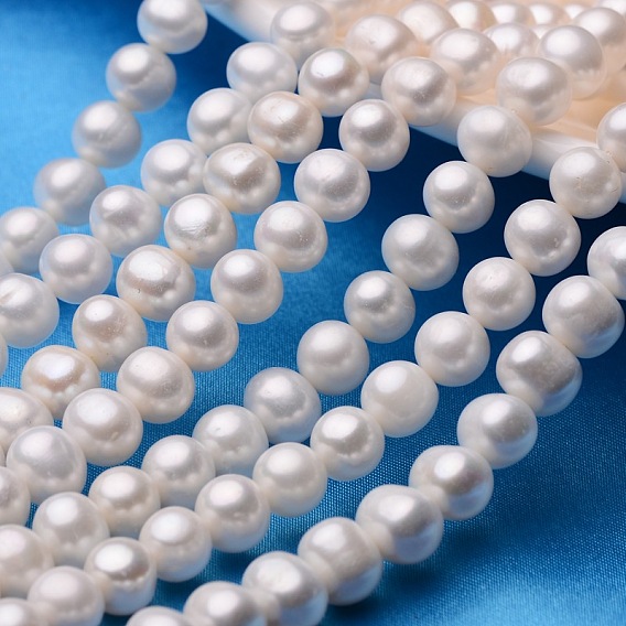 Potato Grade AAA Natural Cultured Freshwater Pearl Beads Strands, 9~10mm, Hole: 0.8mm, about 41~47pcs/strand, 14.6 inch ~16.1 inch