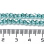 Perles en verre electroplate, demi-plaqué, facette, Toupie